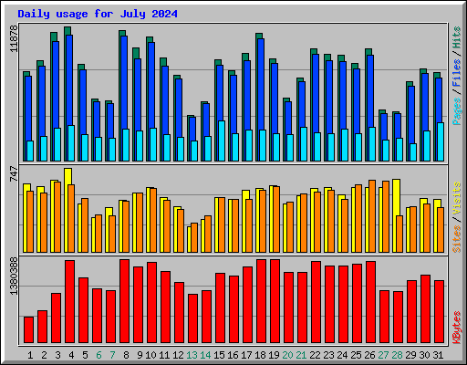 Daily usage for July 2024