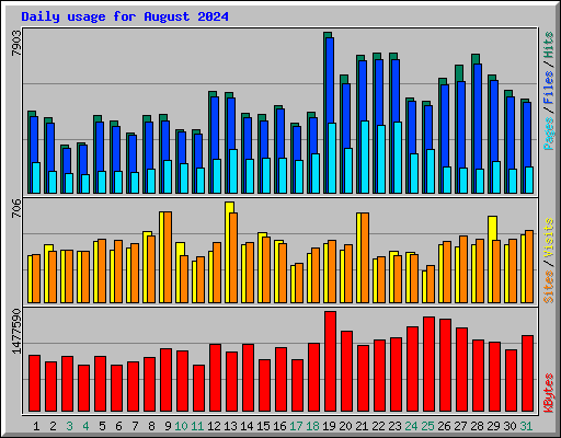 Daily usage for August 2024