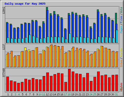 Daily usage for May 2025