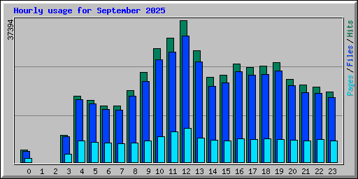 Hourly usage for September 2025