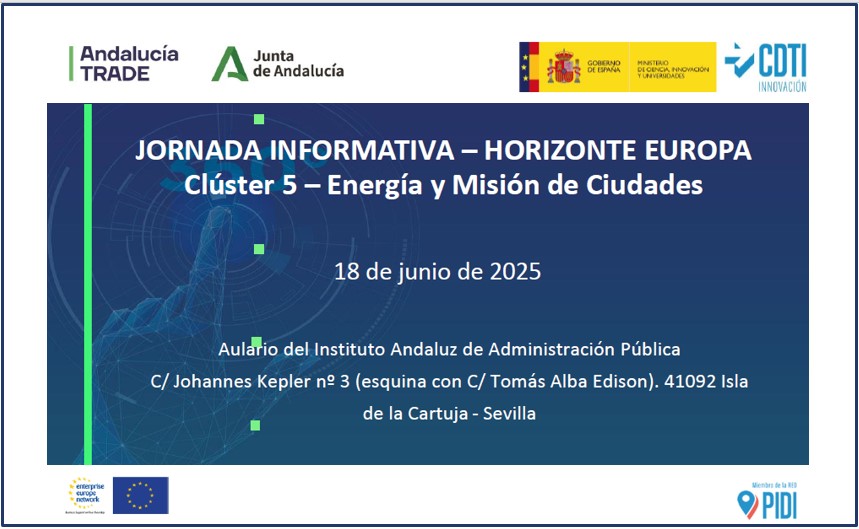 Jornada informativa Horizonte Europa en Sevilla - Clúster 5 – Energía y Misión de Ciudades