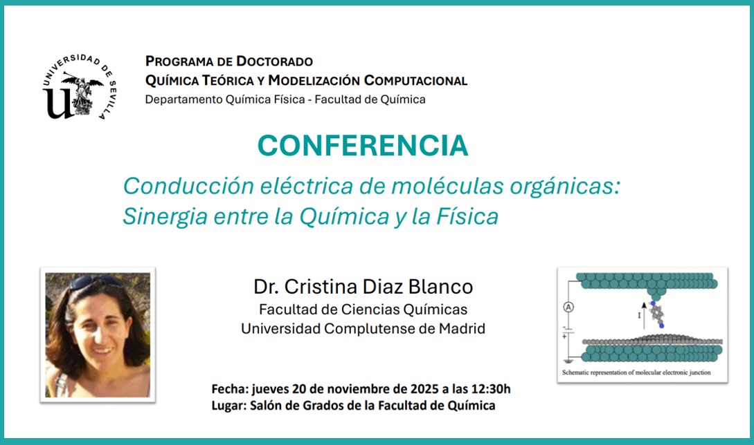 CONFERENCIA  Conducción eléctrica de moléculas orgánicas: Sinergia entre la Química y la Física