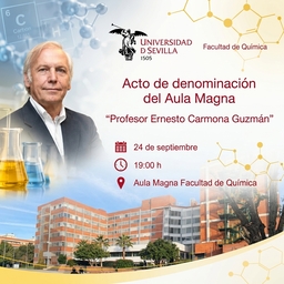 Cartel anunciador acto homenaje profesor Ernesto Carmona Guzmán