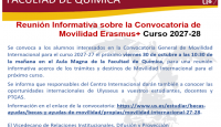 REUNIÓN INFORMATIVA ERASMUS F. QUÍMICA
