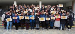 foto de las participantes en la actividad relacionada con el Día de la Mujer y la Niña en la Ciencia