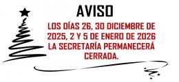 HORARIOS NAVIDAD SECRETARÍA